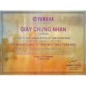 Giấy chứng nhận và thư cảm on của xe máy Toàn Nga