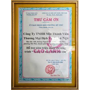 Giấy chứng nhận và thư cảm on của xe máy Toàn Nga