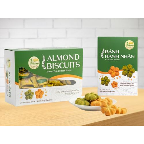 Bánh Hạnh Nhân Trà Xanh Phô Mai Tiến Anh 350g – Đặc Sản Chợ Mới