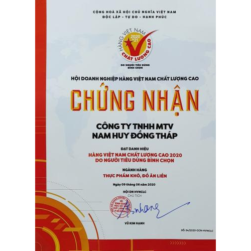 Chất lượng Hạt Sen Sấy Nam Huy đạt chuẩn quốc tế