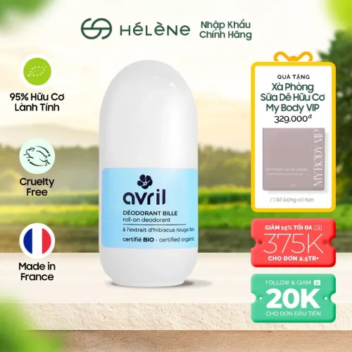 Lăn Khử Mùi & Ngăn Ngừa Mồ Hôi Hữu Cơ Avril Pháp - Organic 50ml