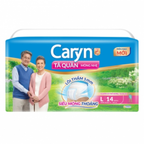 Tã Quần Người Lớn Mỏng Nhẹ Caryn Size L 14 Miếng 75 - 100cm