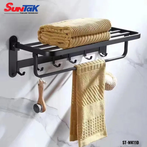 Máng Khăn Treo Tường Inox 304 Màu Đen ST-MK11Đ